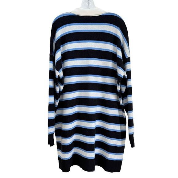 Anthropologie Color Block Mini Sweater Dress Tunic Womens XL OVERSIZED V Neck - Picture 8 of 12